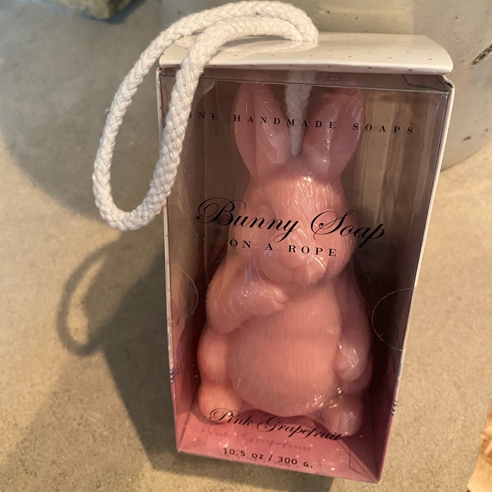 Bunny Soap On A Rope Pink Grapefruit Natural